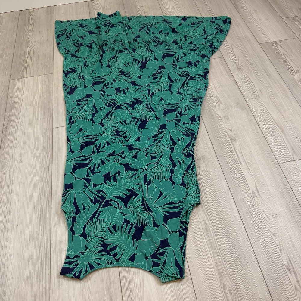 Lands' End square neck tiered maxi dress Size Large Petite 14/16 Sleeveless Leaf - Picture 7 of 10